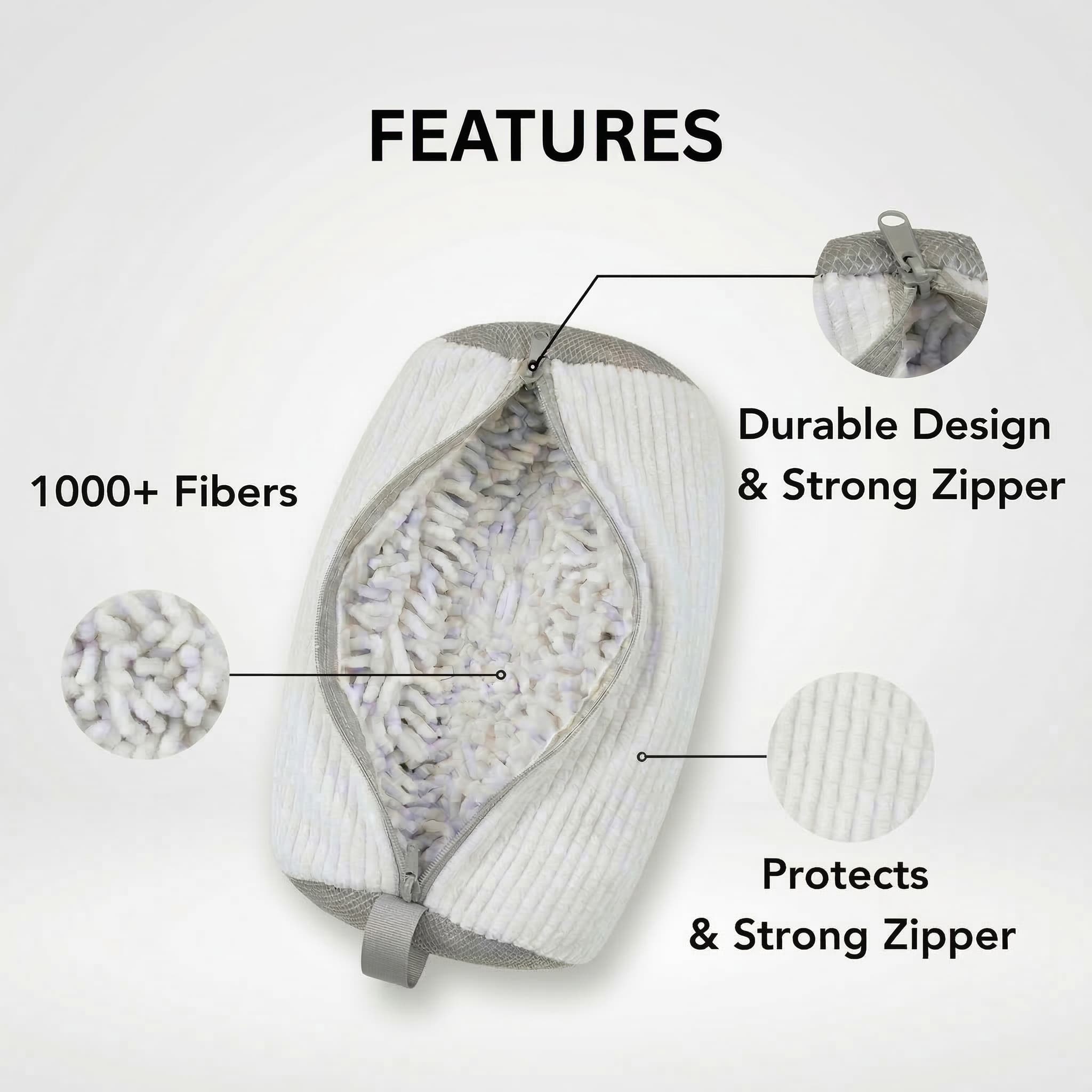 Shoe Wash Bag - features 1000+ fibers and strong zipper